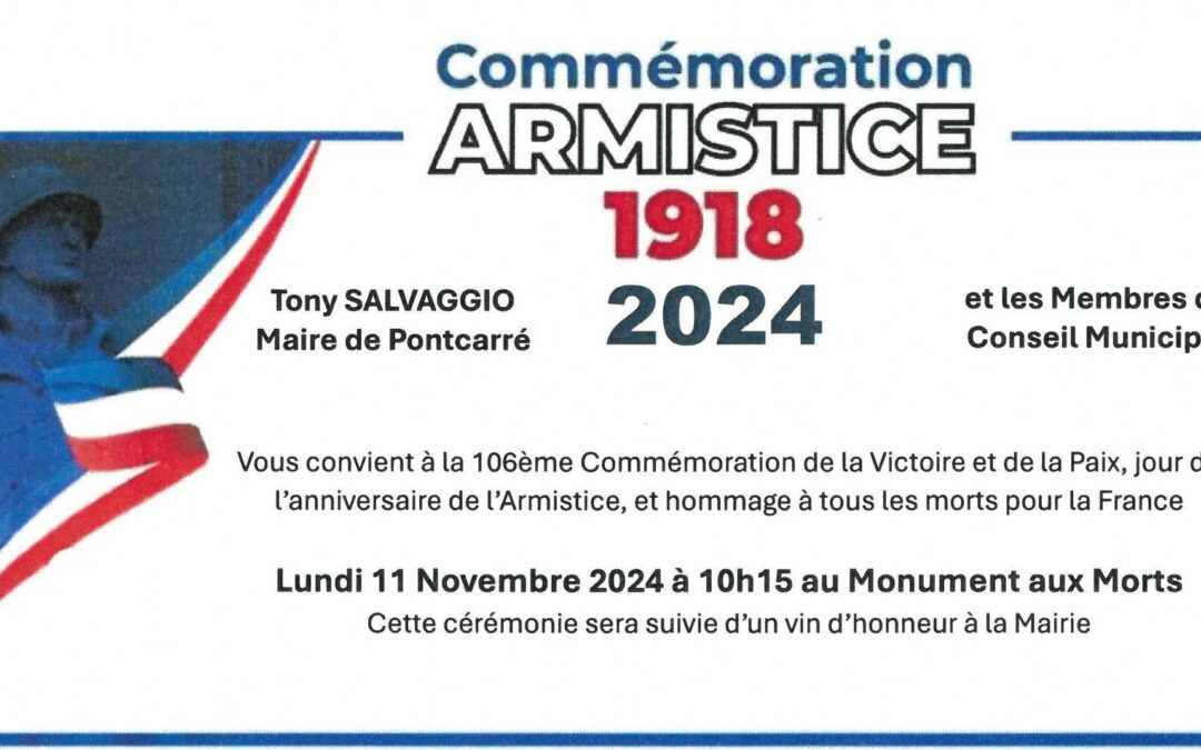 Commémoration du 11 Novembre 2024 – invitation